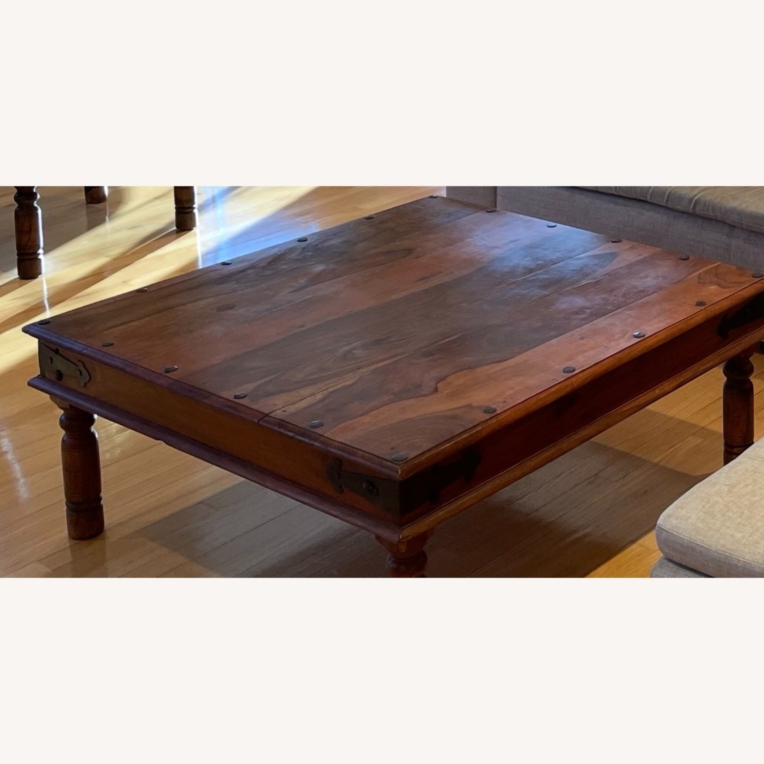 A Set Antique Natural Wood Coffee Tables - image-3