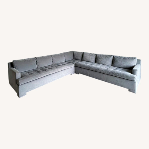 Used Light Gray Velvet 3+ Piece Sectional for sale on AptDeco