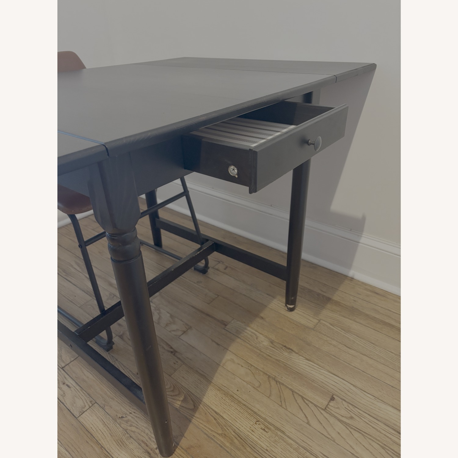 IKEA Ingatorp Black Dropleaf Dining Table - image-3