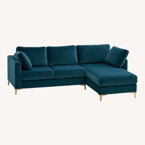 Used Castlery Adams Green Velvet 3+ Piece Sectional for sale on AptDeco