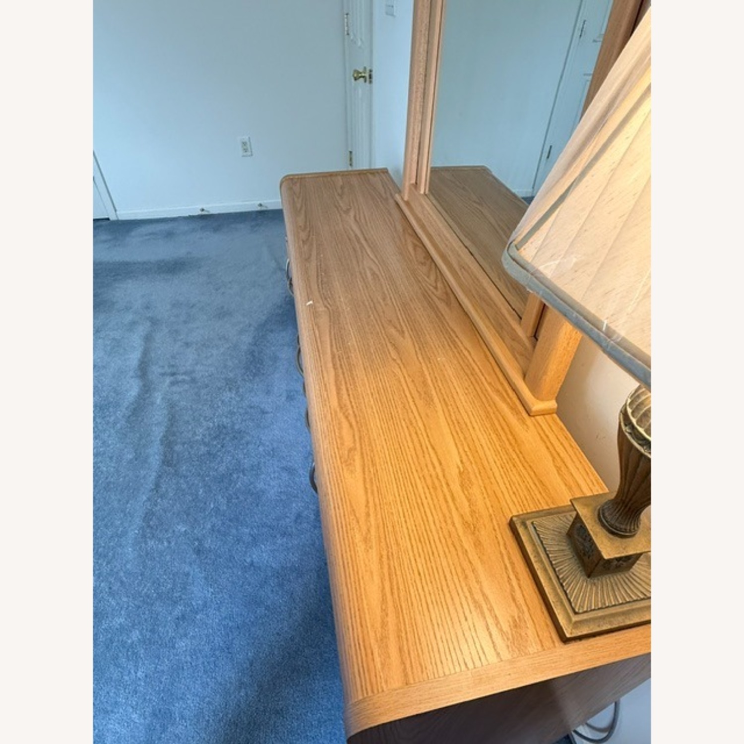Modern Oak Wood Dresser with Mirror - image-9