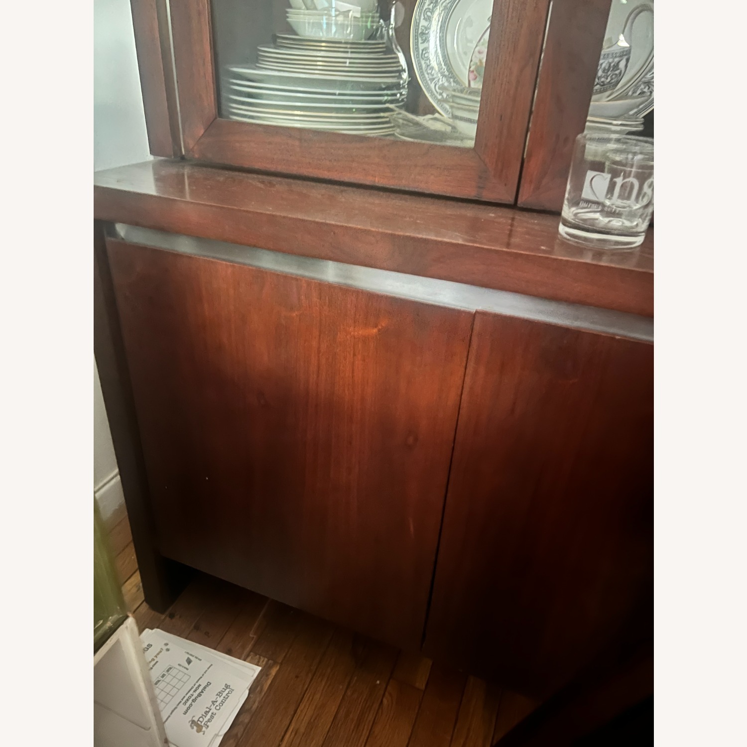 Vintage/Antique Dark Brown Wood Wall Unit - image-2