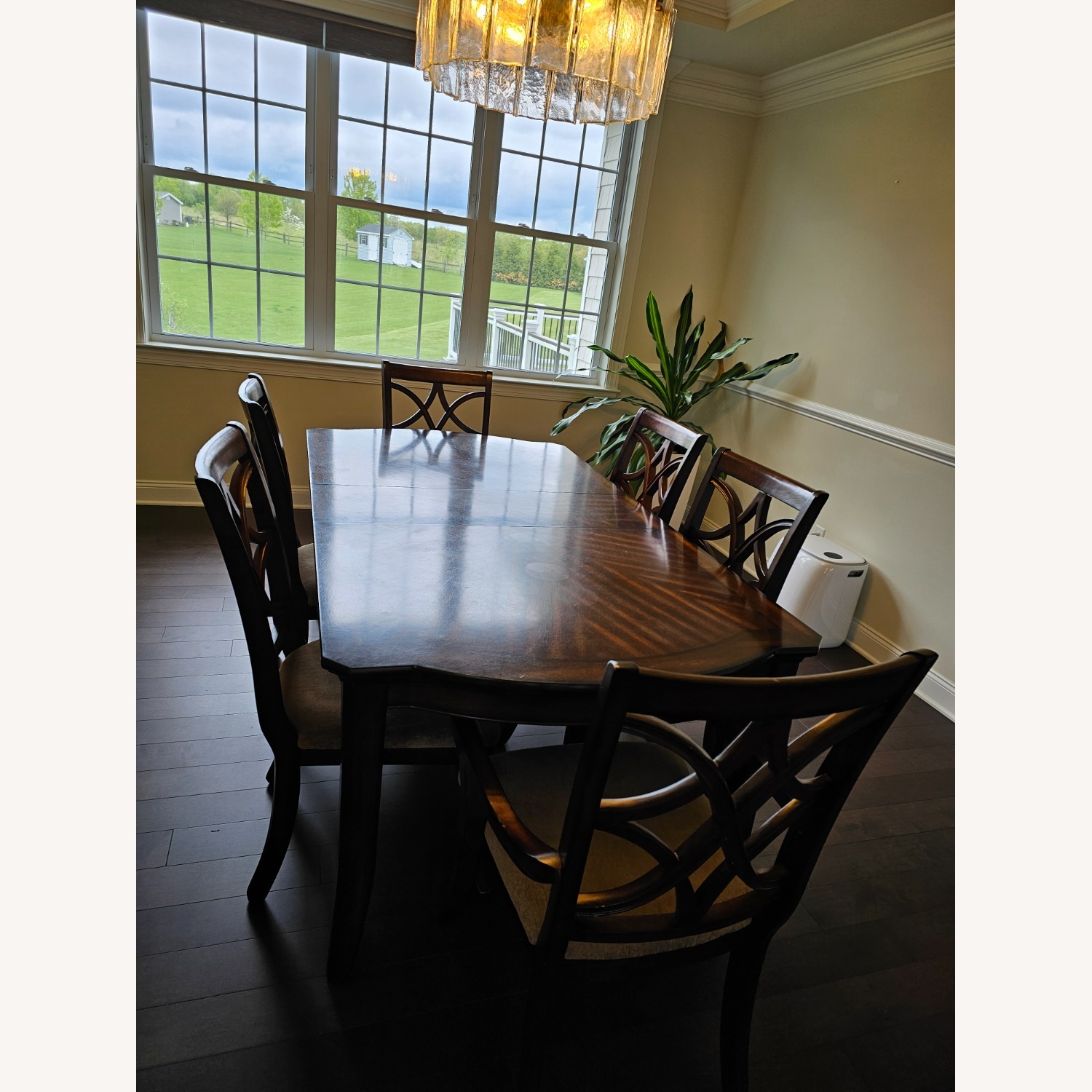 Dark Brown Wood Dining Table - image-2