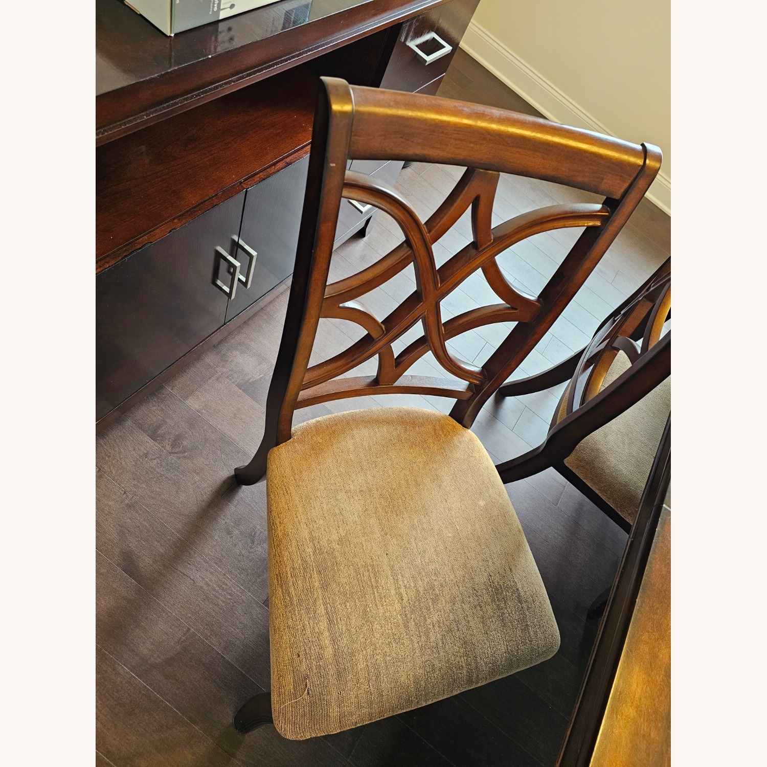 Dark Brown Wood Dining Table - image-4