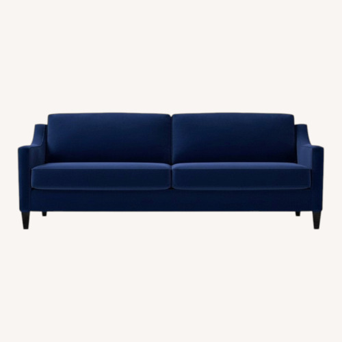 Used West Elm Paidge Blue Velvet 2 Seater Sofa for sale on AptDeco