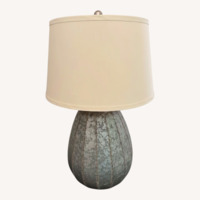 Galvanized Metal Table Lamp Drum Shade