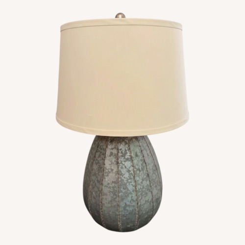 Used Galvanized Metal Table Lamp Drum Shade for sale on AptDeco