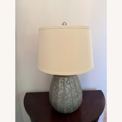 Used Galvanized Metal Table Lamp Drum Shade for sale on AptDeco