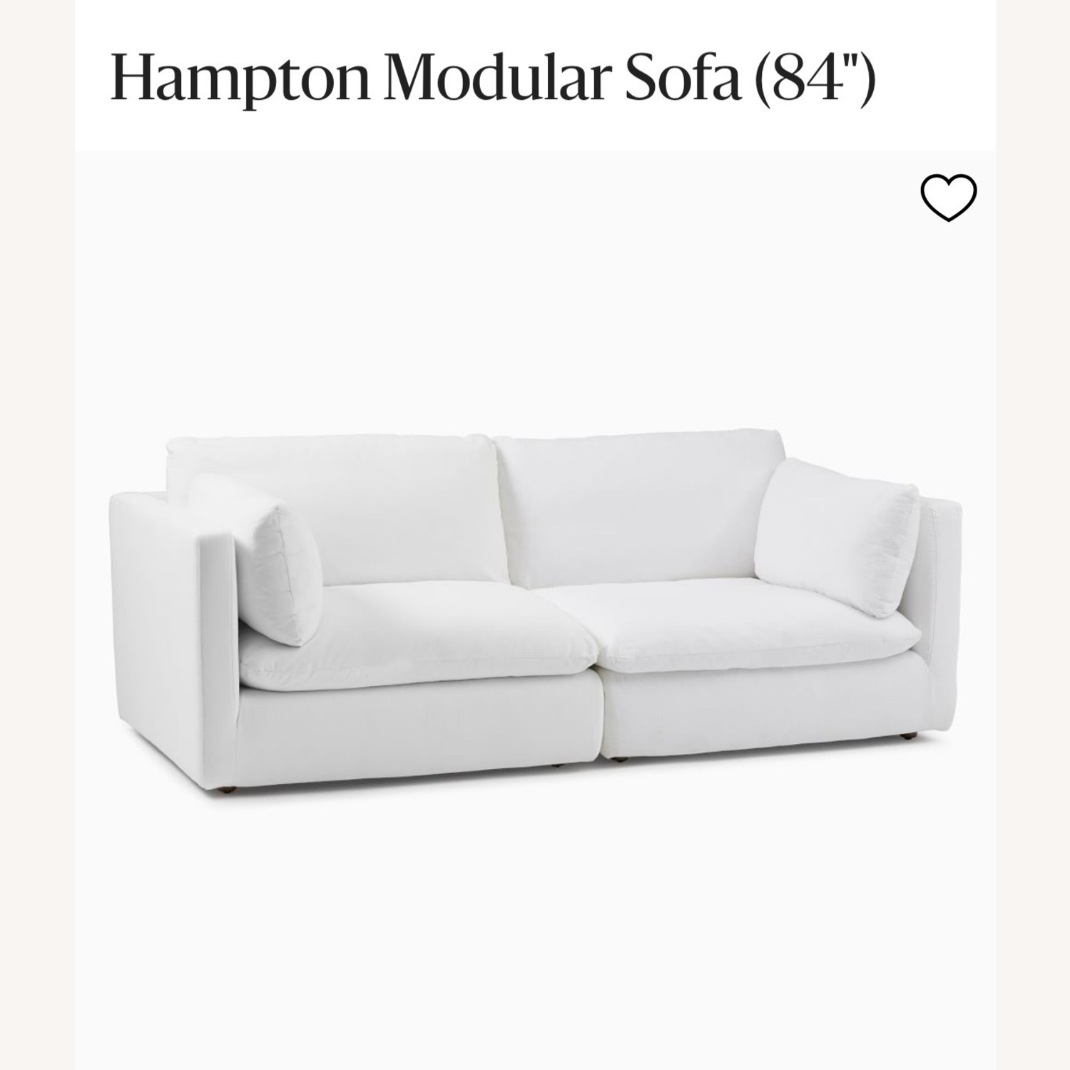 West Elm Hampton White Modular Sofa - image-3
