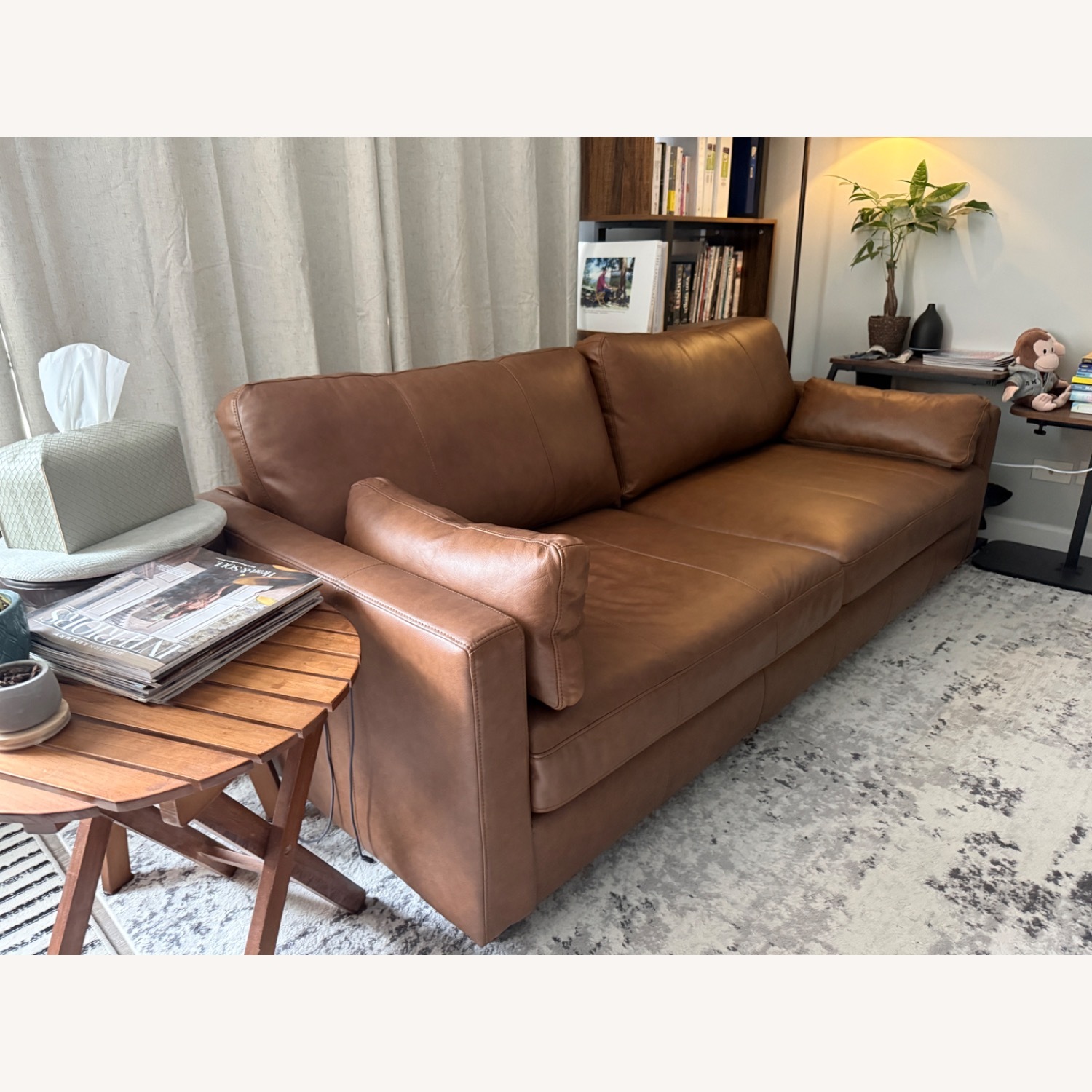 Roy's Furniture Dark Brown Leather 2 Seater Sofa - image-3