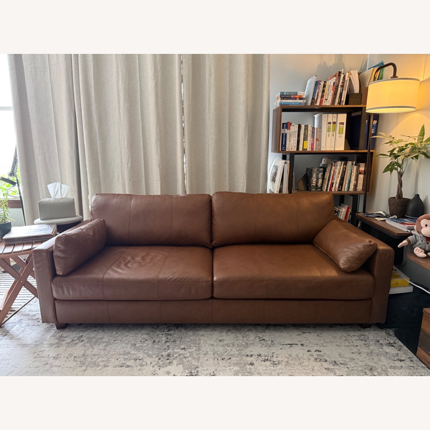 Roy's Furniture Dark Brown Leather 2 Seater Sofa - image-1