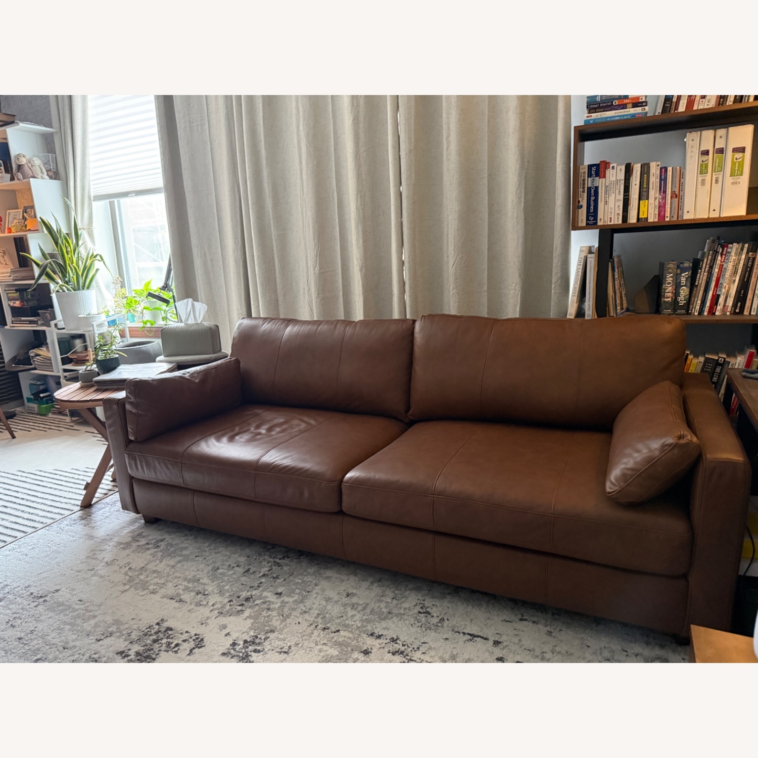 Roy's Furniture Dark Brown Leather 2 Seater Sofa - image-2