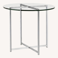 Room & Board Silver Glass Side Table