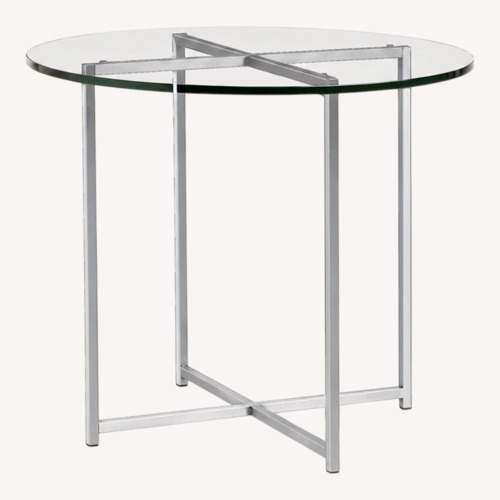 Used Room & Board Silver Glass Side Table for sale on AptDeco