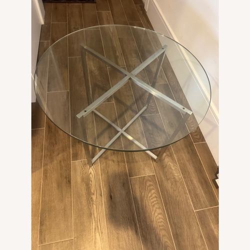 Used Room & Board Silver Glass Side Table for sale on AptDeco