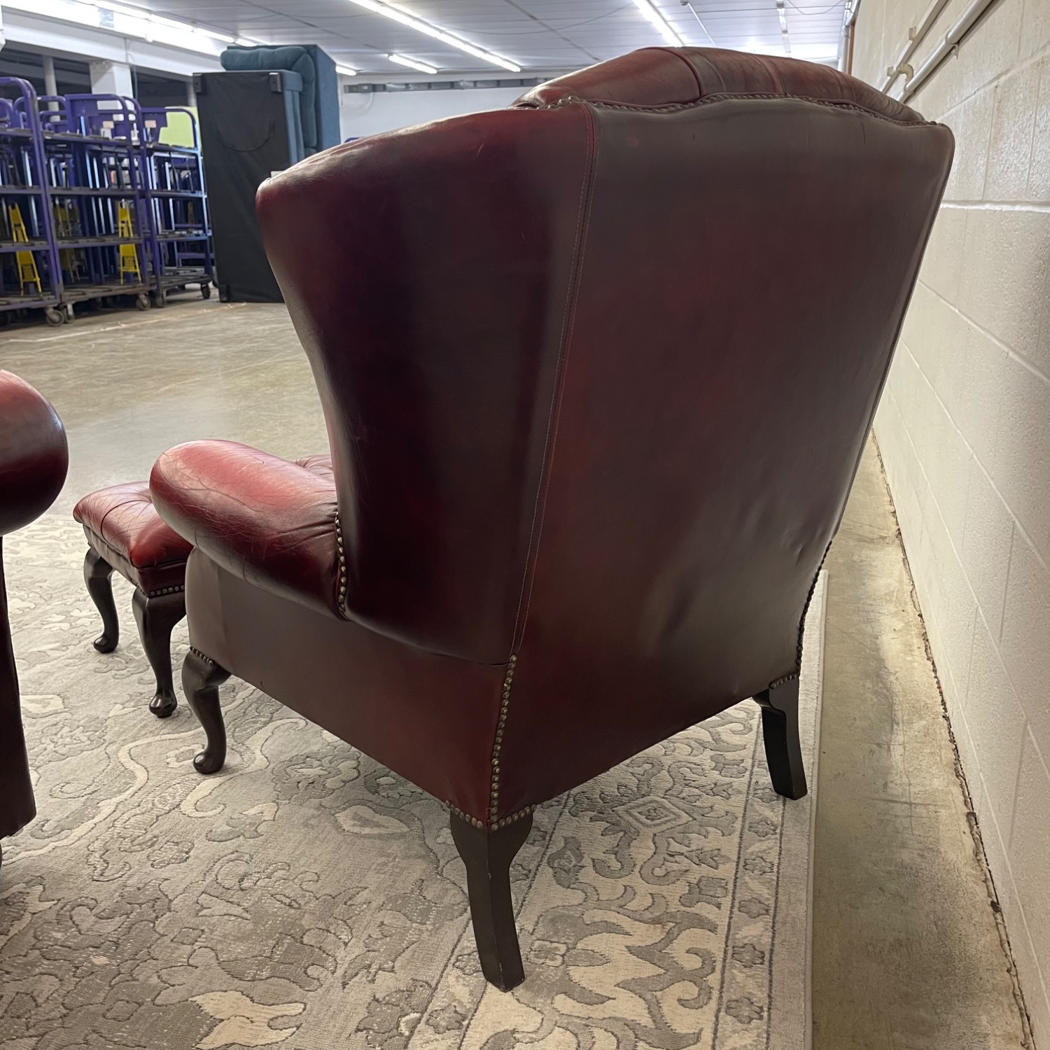 Vintage Tufted Oxblood Chair and Ottoman  - image-3