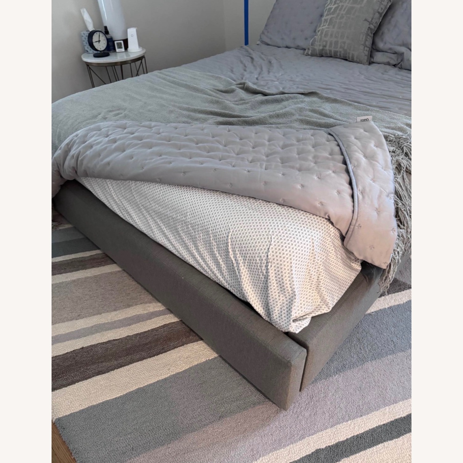 Room & Board Avery Dark Gray Fabric Queen Bed - image-3