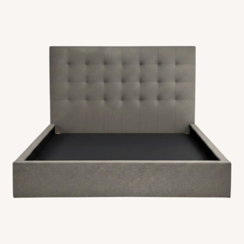 Used Room & Board Avery Dark Gray Fabric Queen Bed for sale on AptDeco