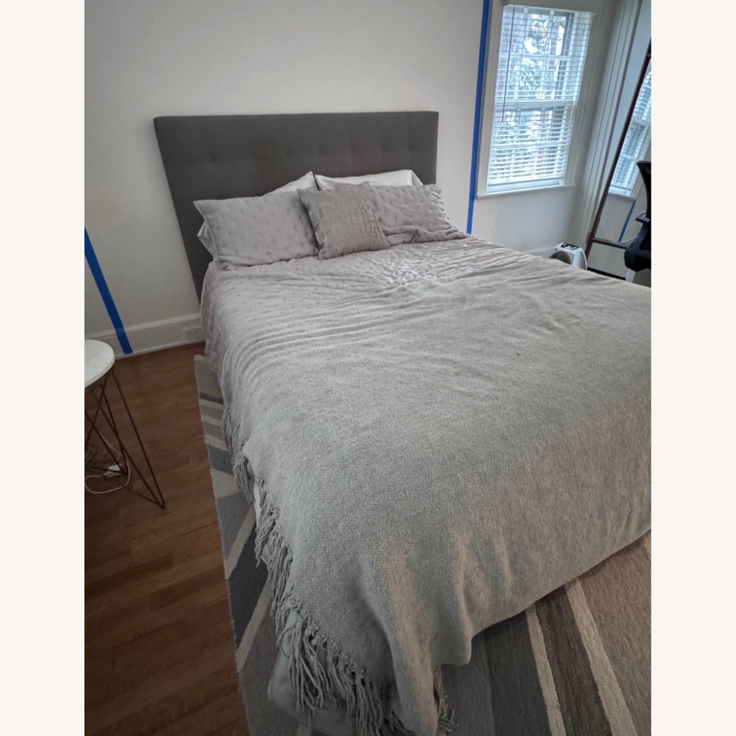 Room & Board Avery Dark Gray Fabric Queen Bed - image-1