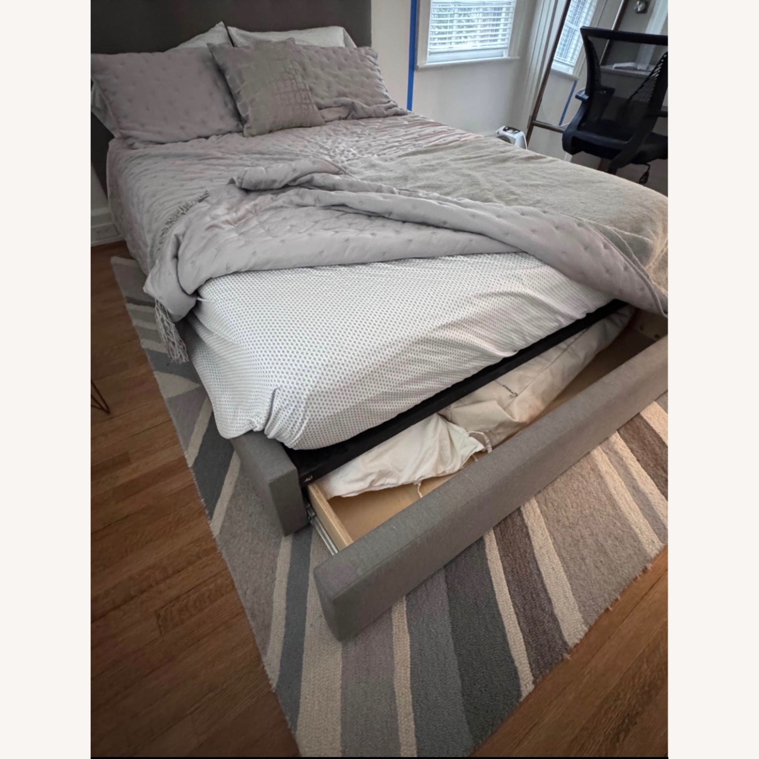 Room & Board Avery Dark Gray Fabric Queen Bed - image-2