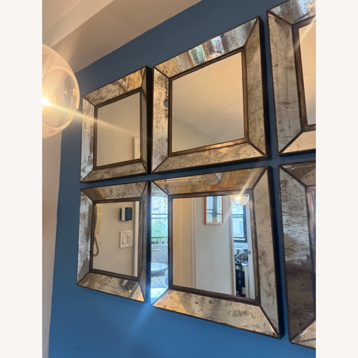 Crate & Barrel Dubois 6 Pc Wall Mirrored Glass - image-5