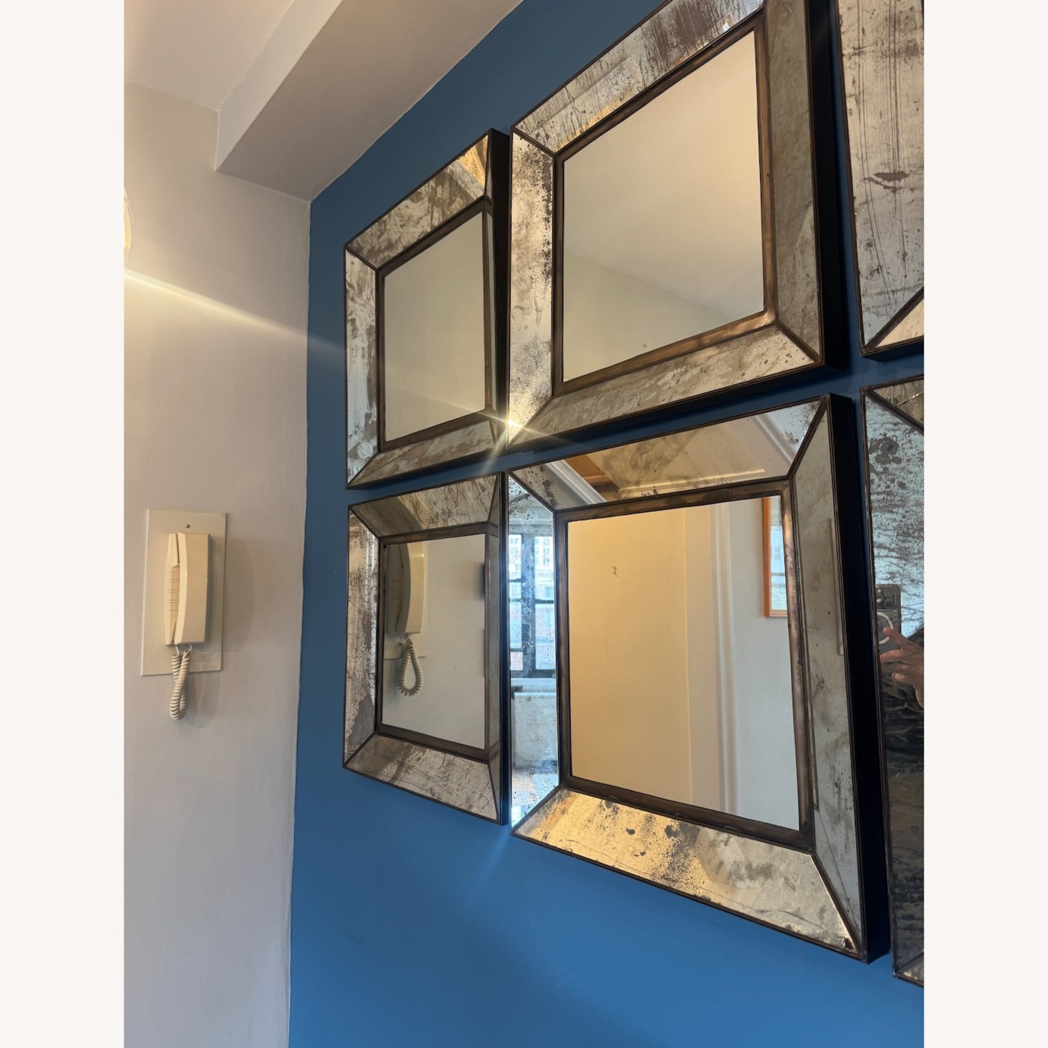 Crate & Barrel Dubois 6 Pc Wall Mirrored Glass - image-4