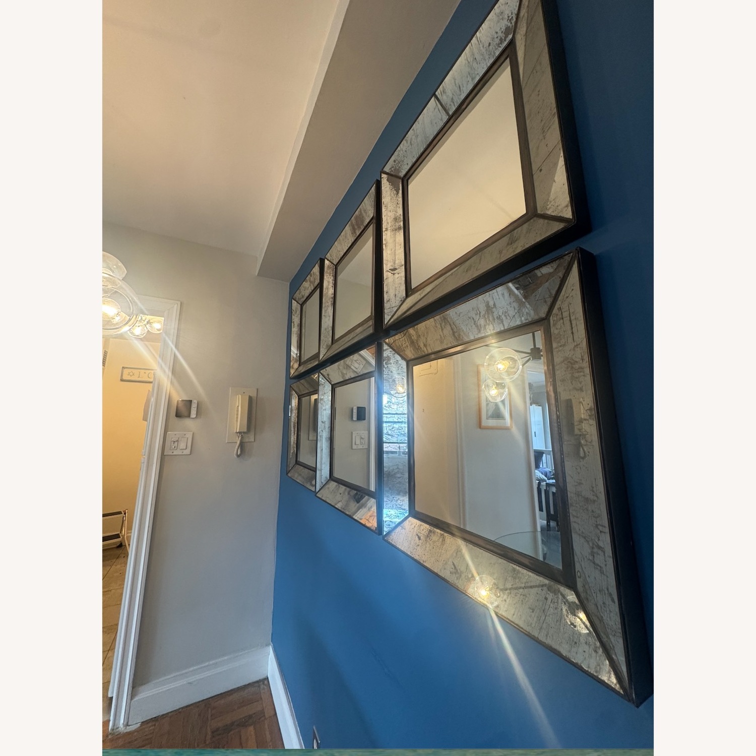 Crate & Barrel Dubois 6 Pc Wall Mirrored Glass - image-3