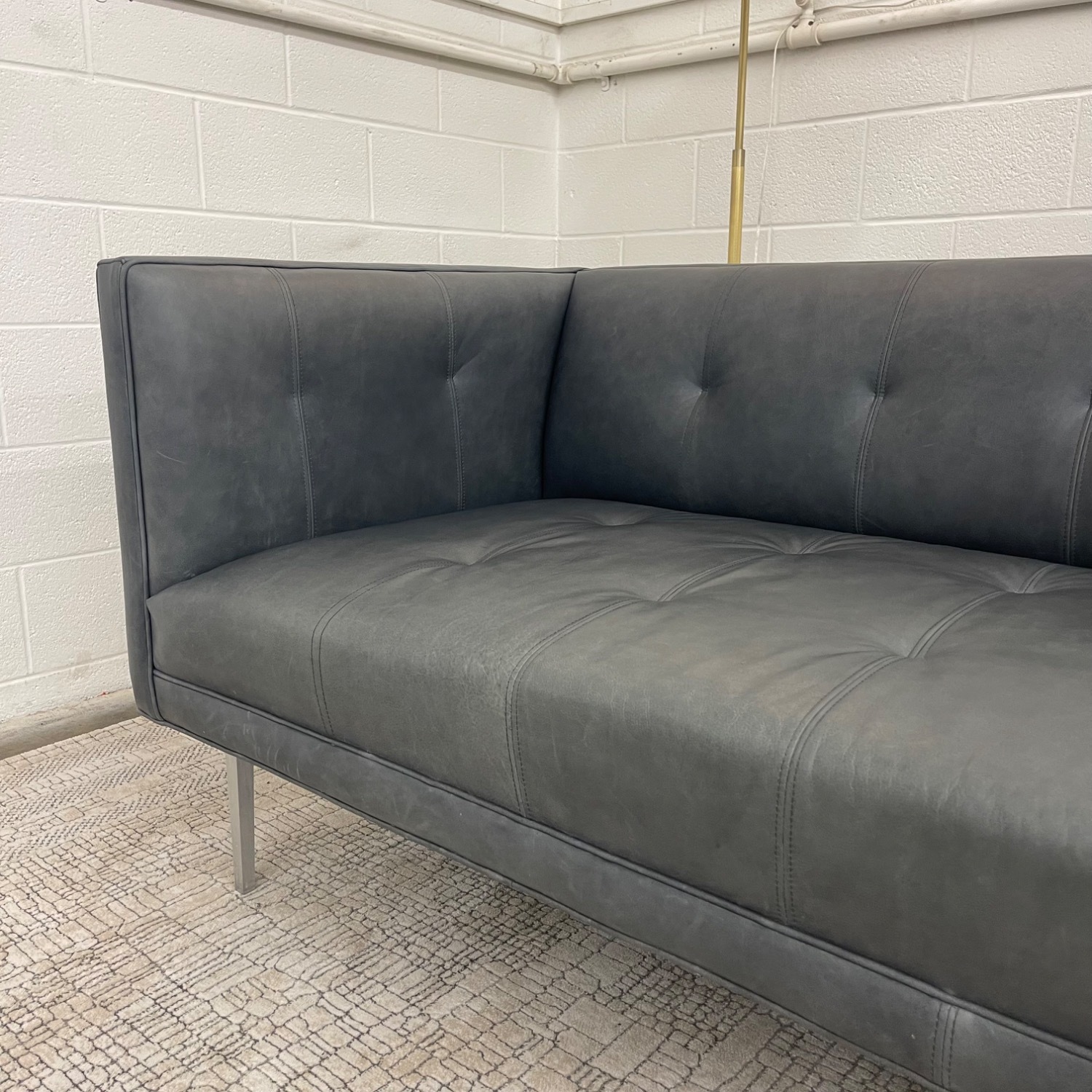 Room & Board Wynwood Light Gray Leather 3+ Seater Sofa - image-11