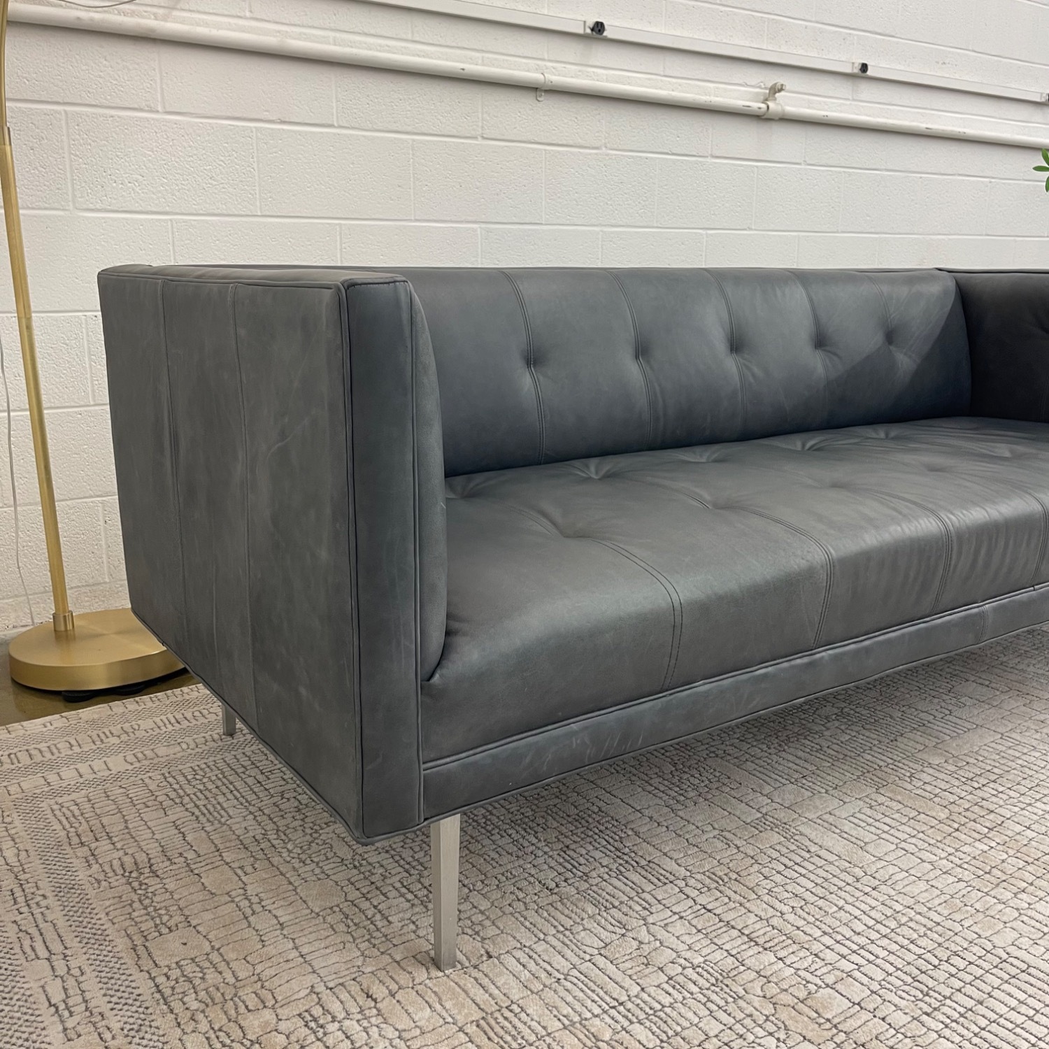 Room & Board Wynwood Light Gray Leather 3+ Seater Sofa - image-10