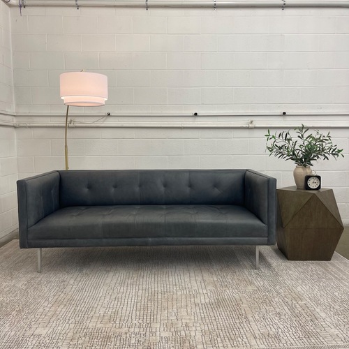 Used Room & Board Wynwood Light Gray Leather 3+ Seater Sofa for sale on AptDeco