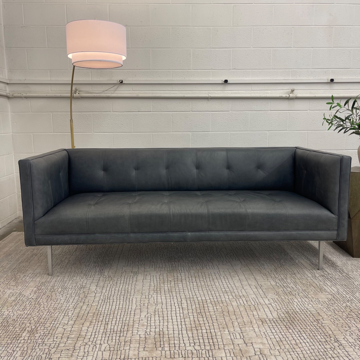 Room & Board Wynwood Light Gray Leather 3+ Seater Sofa - image-8