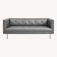 Room & Board Wynwood Light Gray Leather 3+ Seater Sofa