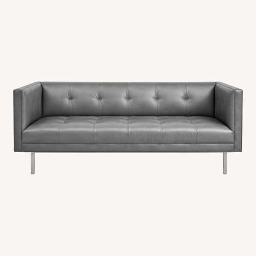 Used Room & Board Wynwood Light Gray Leather 3+ Seater Sofa for sale on AptDeco