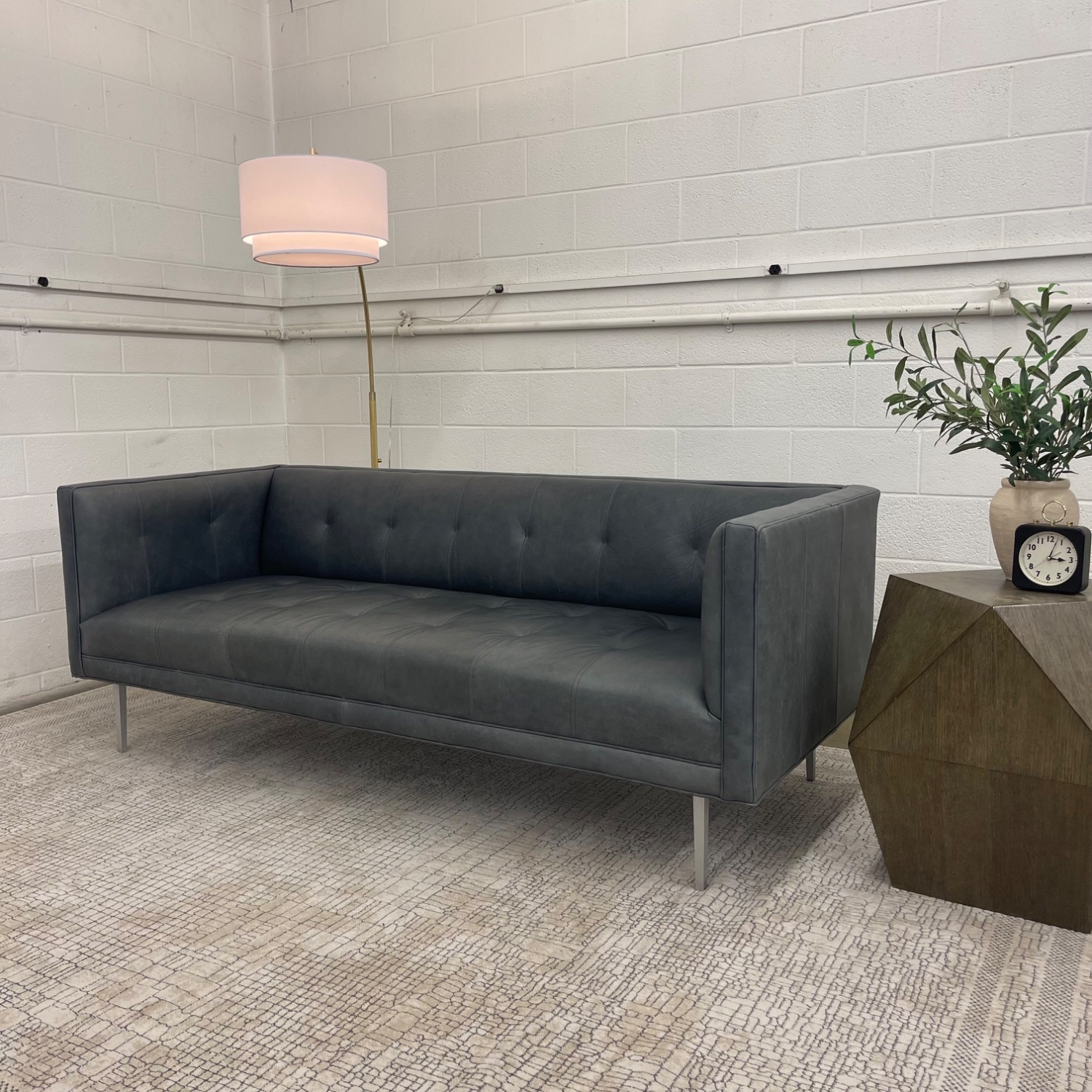 Room & Board Wynwood Light Gray Leather 3+ Seater Sofa - image-2
