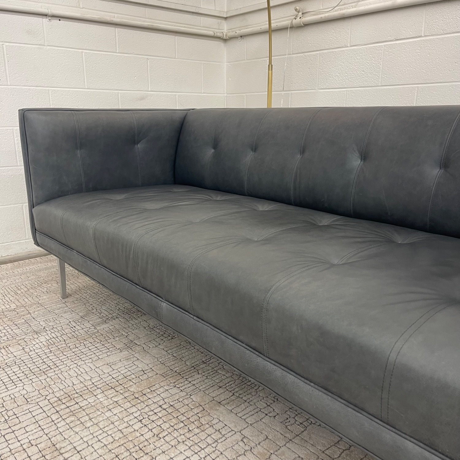 Room & Board Wynwood Light Gray Leather 3+ Seater Sofa - image-13