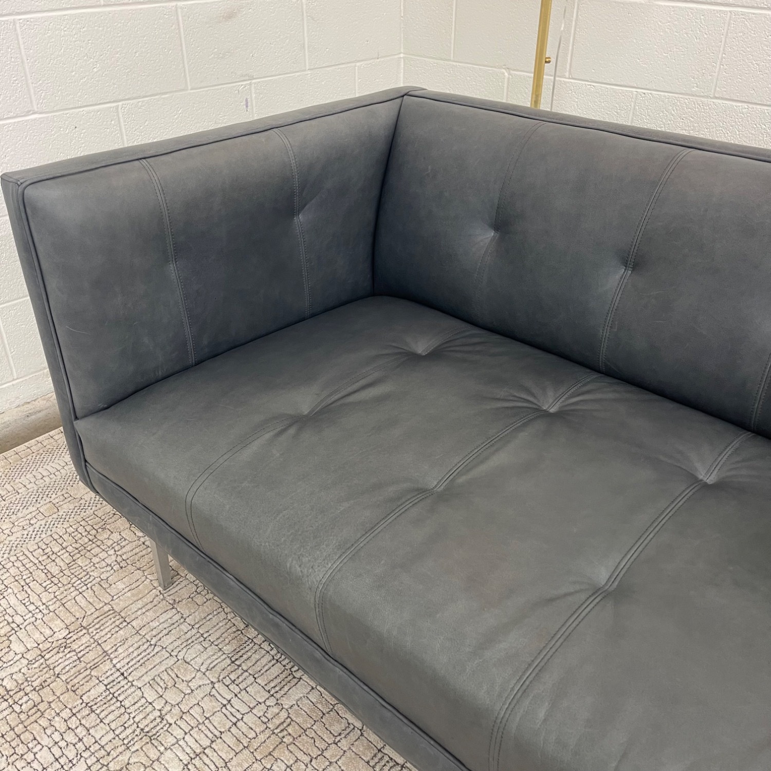 Room & Board Wynwood Light Gray Leather 3+ Seater Sofa - image-4