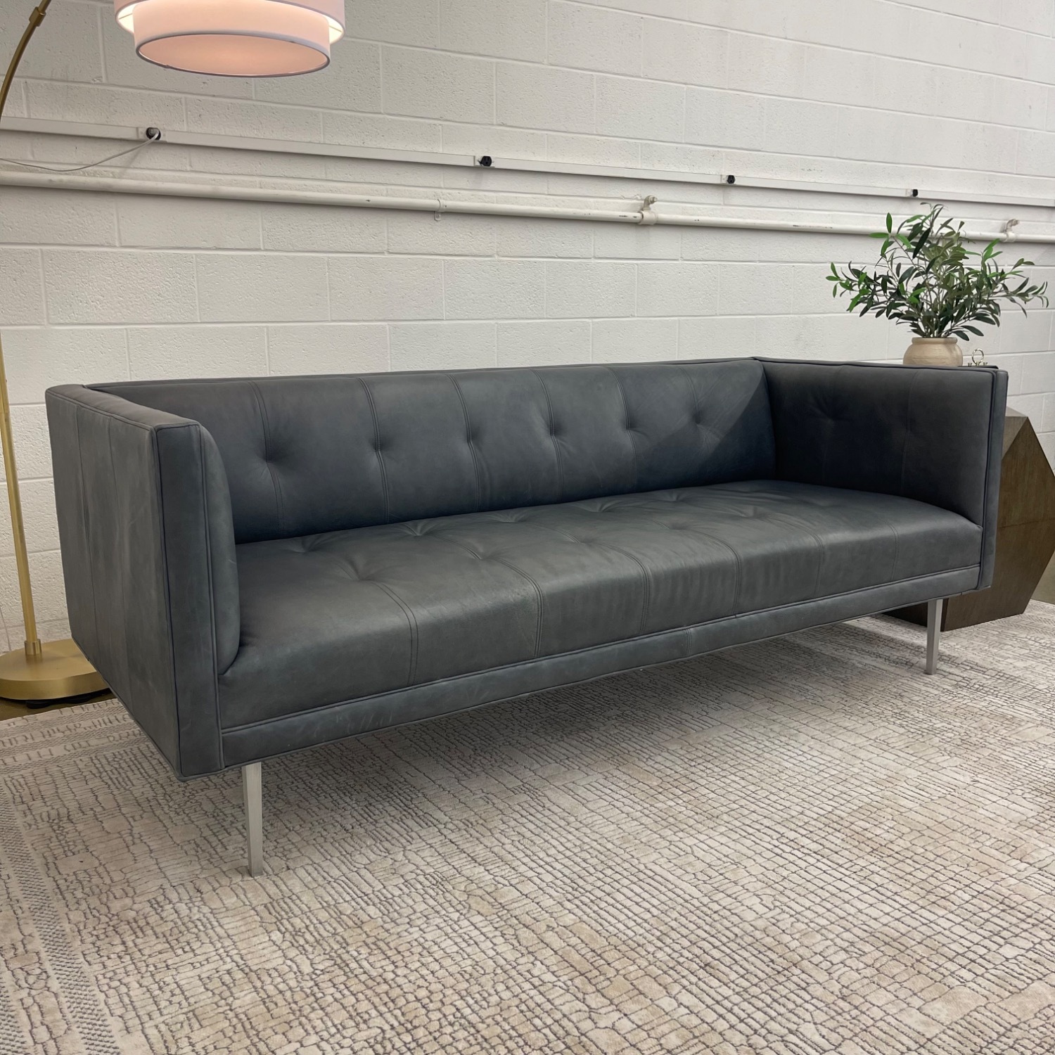 Room & Board Wynwood Light Gray Leather 3+ Seater Sofa - image-9
