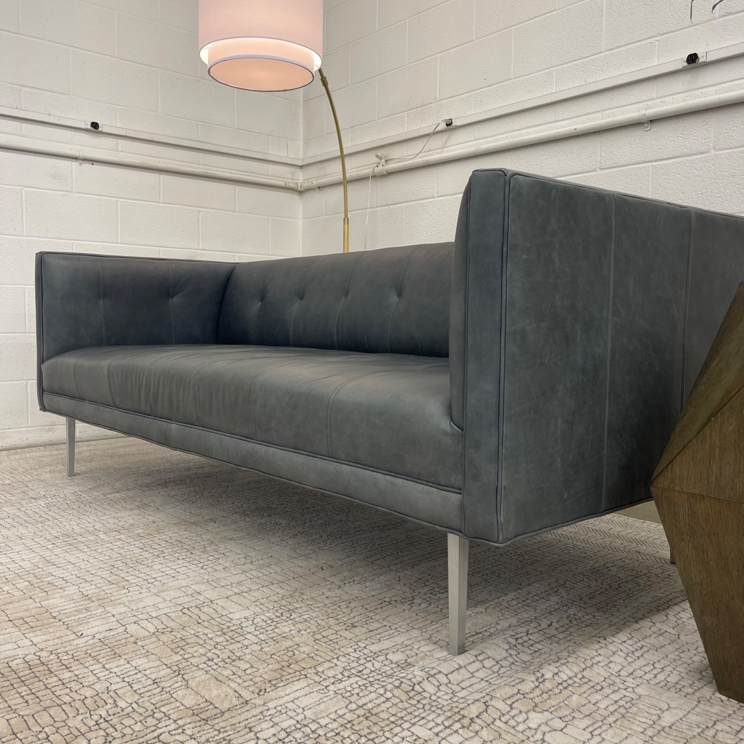 Room & Board Wynwood Light Gray Leather 3+ Seater Sofa - image-3