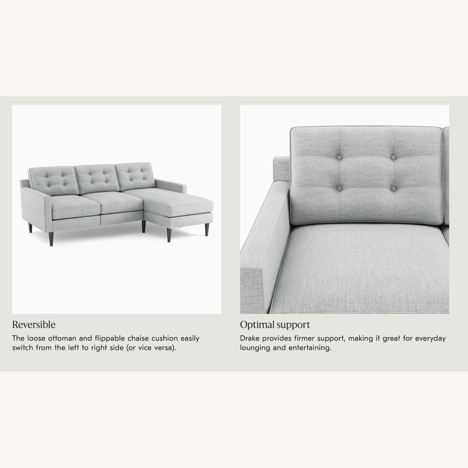 West Elm Drake 2 Piece Chaise Sectional  - image-11
