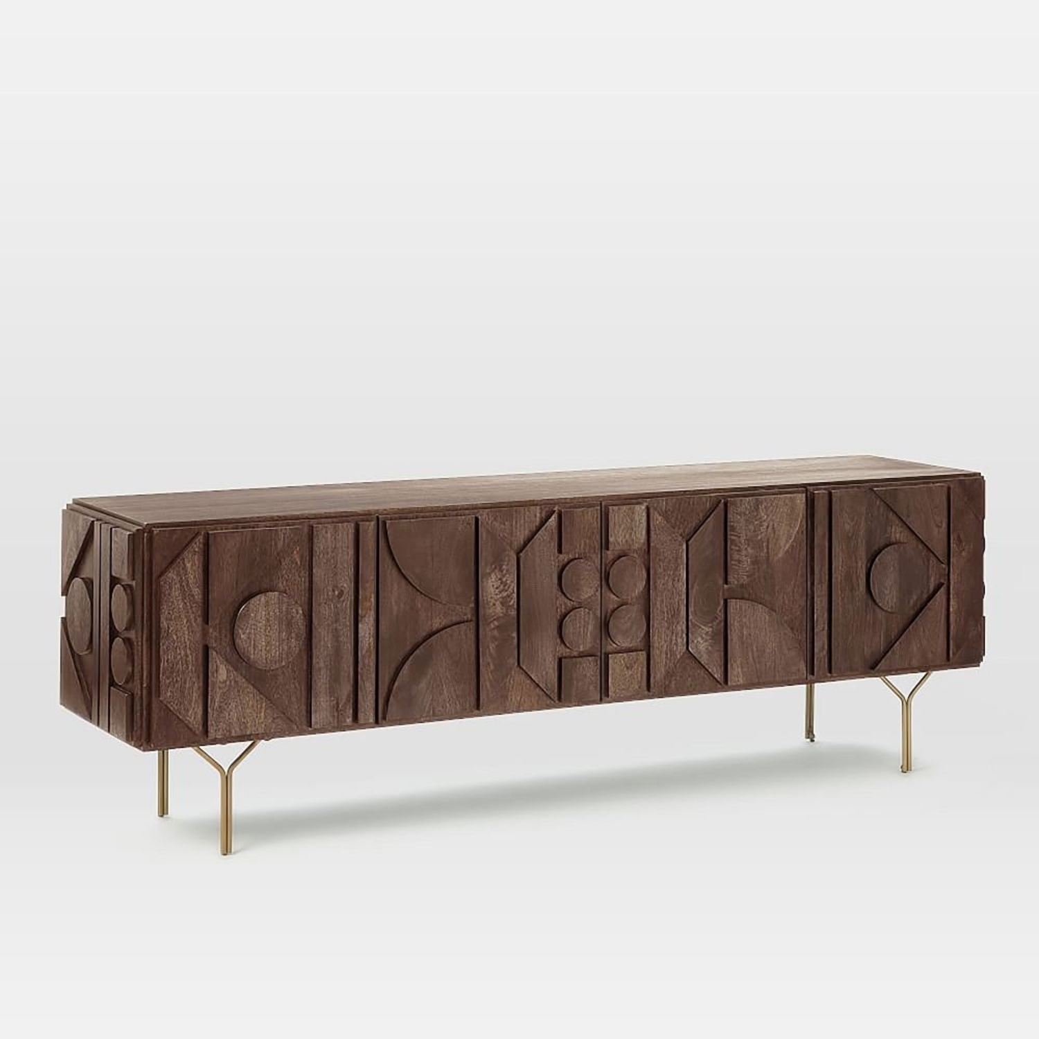 West Elm Dark Brown Pictograph Media Console 84" - image-9