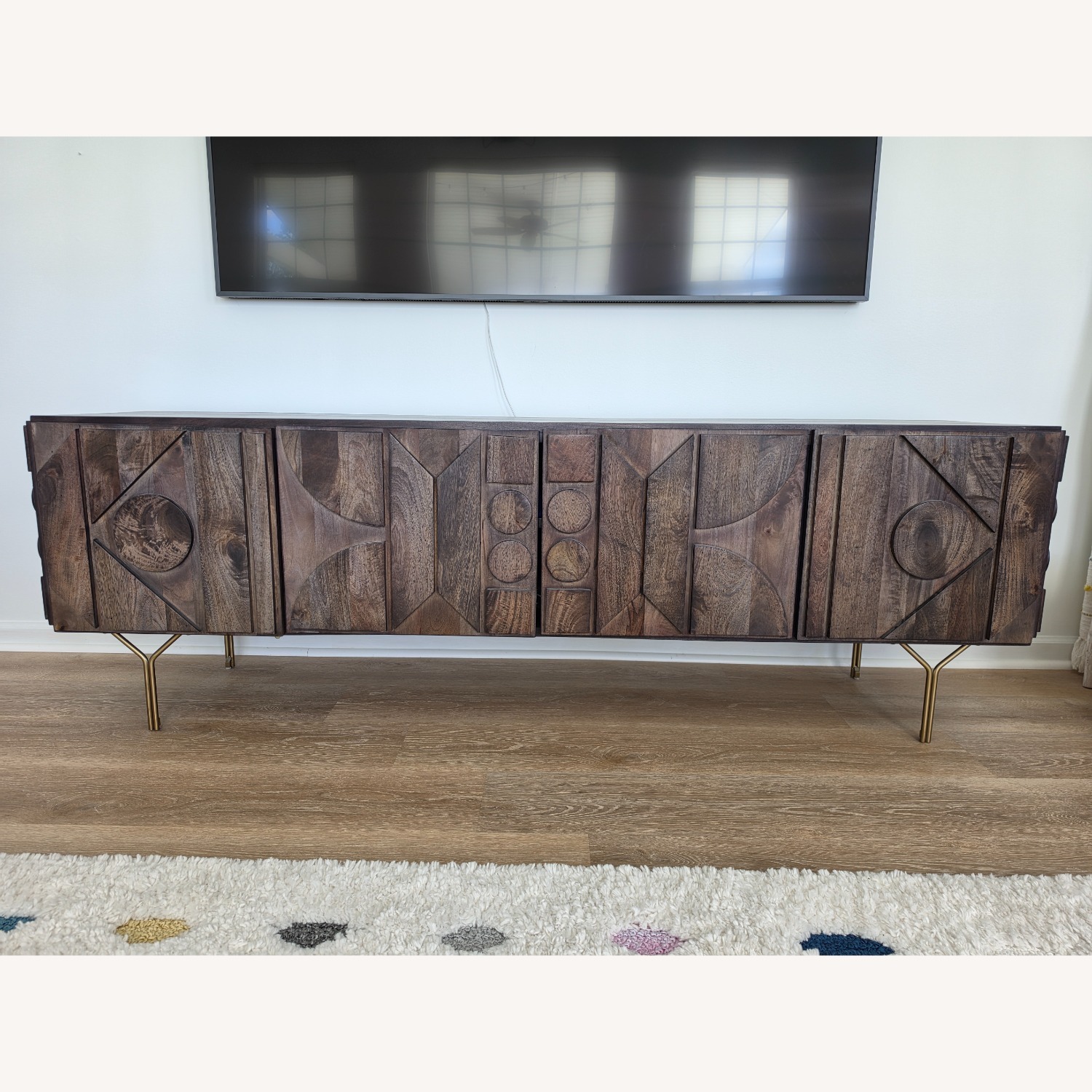 West Elm Dark Brown Pictograph Media Console 84" - image-1