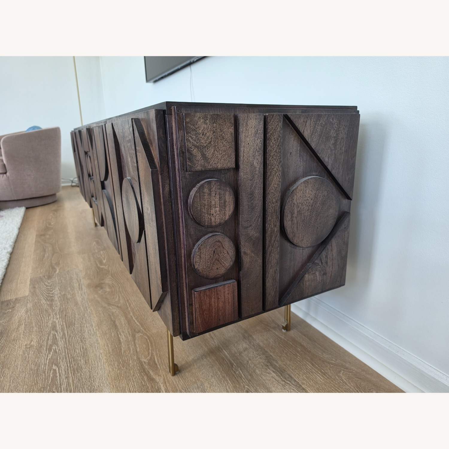 West Elm Dark Brown Pictograph Media Console 84" - image-5