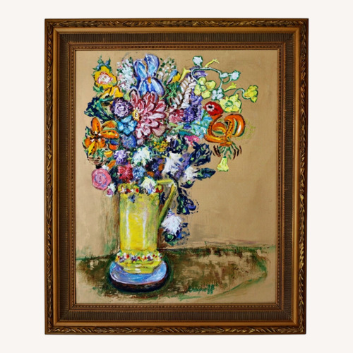 Used Original Oil / Acrylic Painting - Love of Flowers for sale on AptDeco
