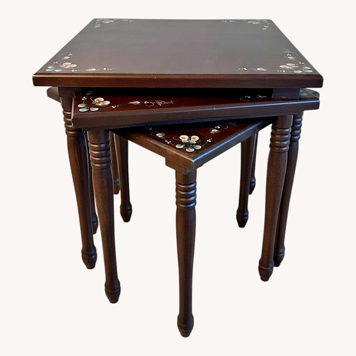 Vintage/Antique Finds Dark Brown Wood Side Tables - image-0