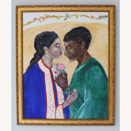Used Original Painting - Loving Couple for sale on AptDeco