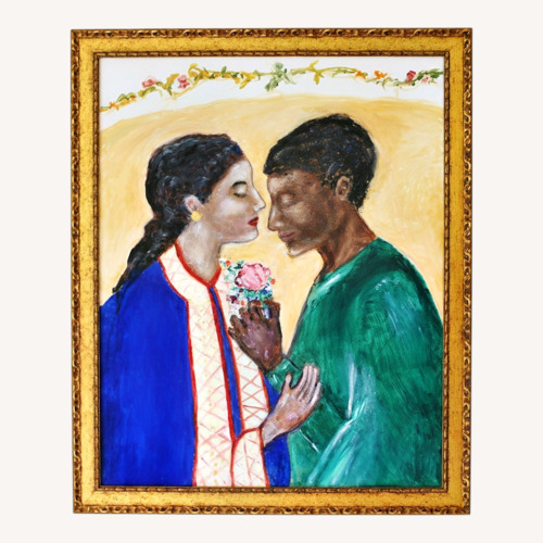 Used Original Painting - Loving Couple for sale on AptDeco