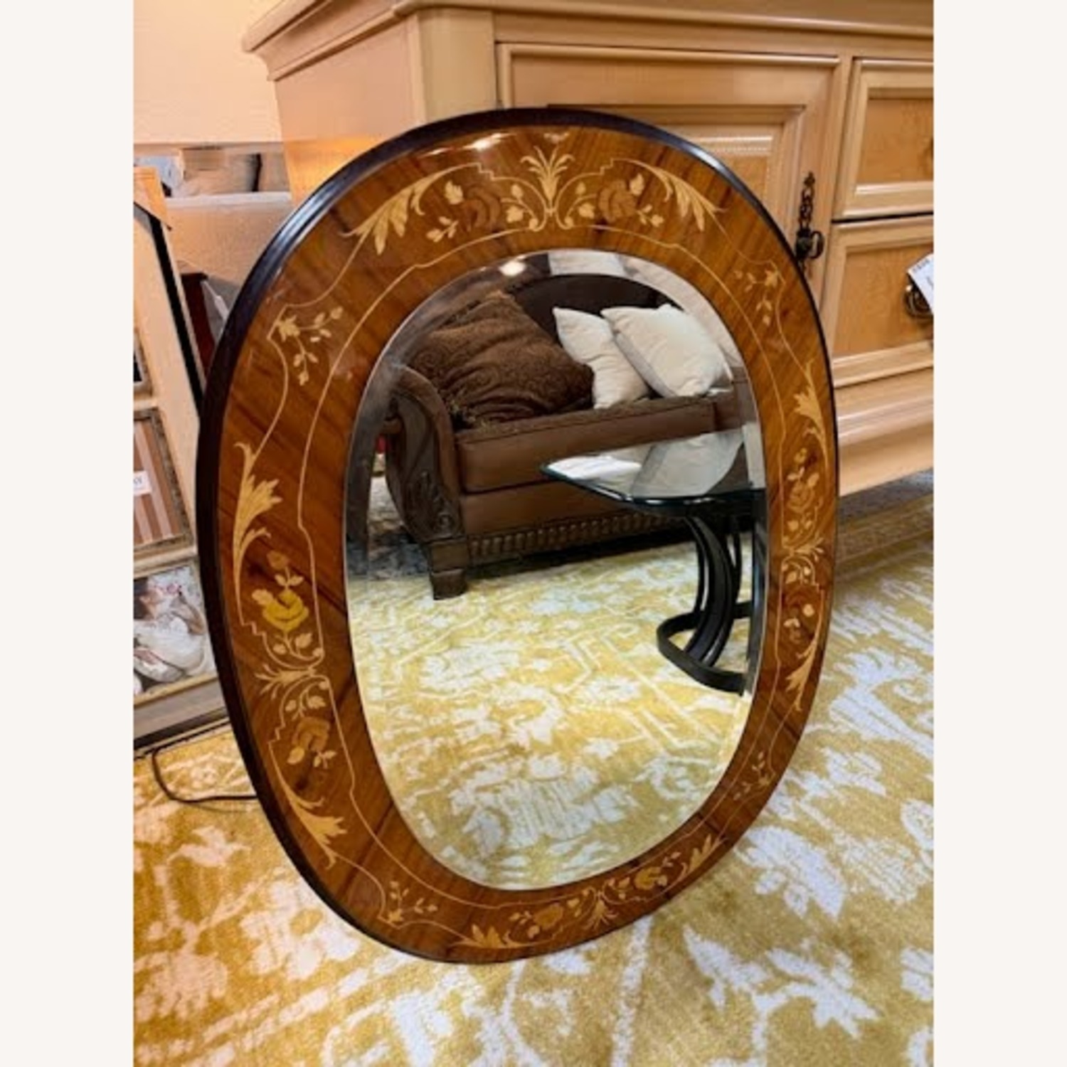 Vintage/Antique Antique Italian Inlaid Wall Mirror - image-4