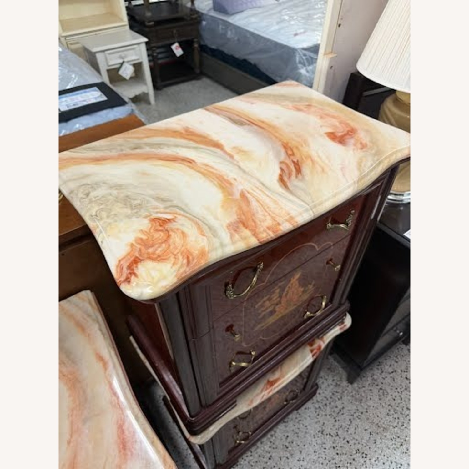 SET OF 2 Pair Italian Wood Painted Nightstand - image-2