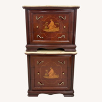 SET OF 2 Pair Italian Wood Painted Nightstand