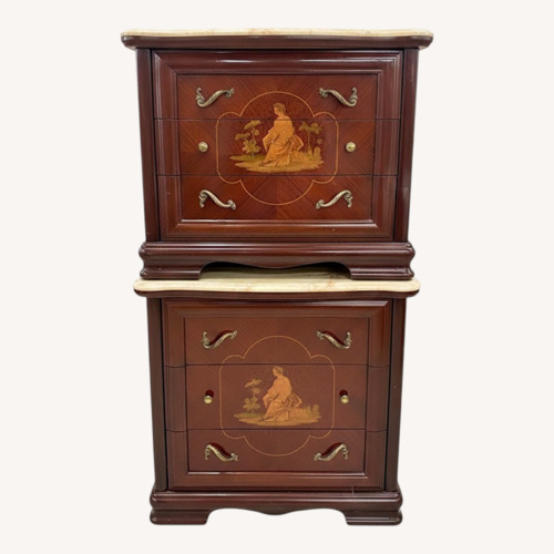 Used SET OF 2 Pair Italian Wood Painted Nightstand for sale on AptDeco